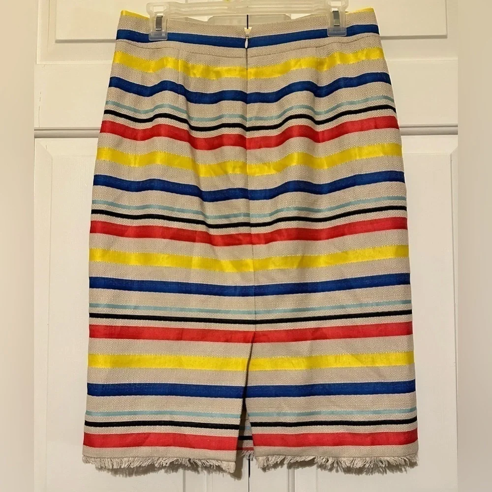 J.CREW jacquard colorful stripped pencil skirt